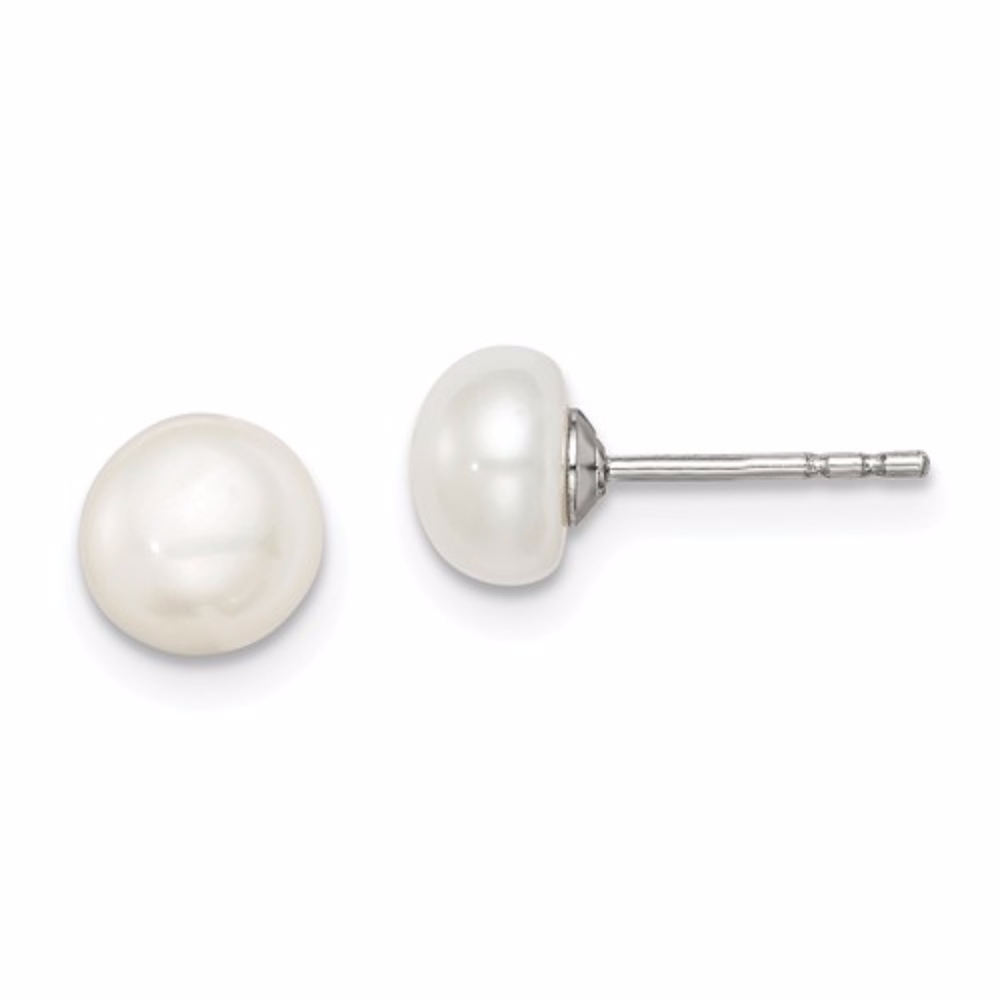 Pearl Stud Earrings Sterling Silver